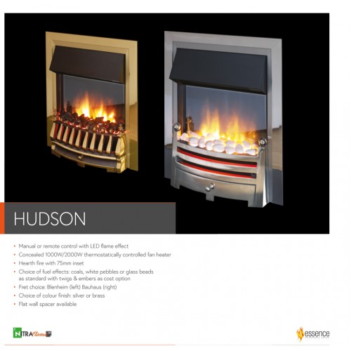 Flame Essence Hudson Silver Electric Fire