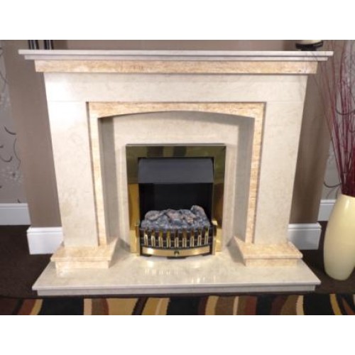 Sacramento Marble And Travertine Fireplace